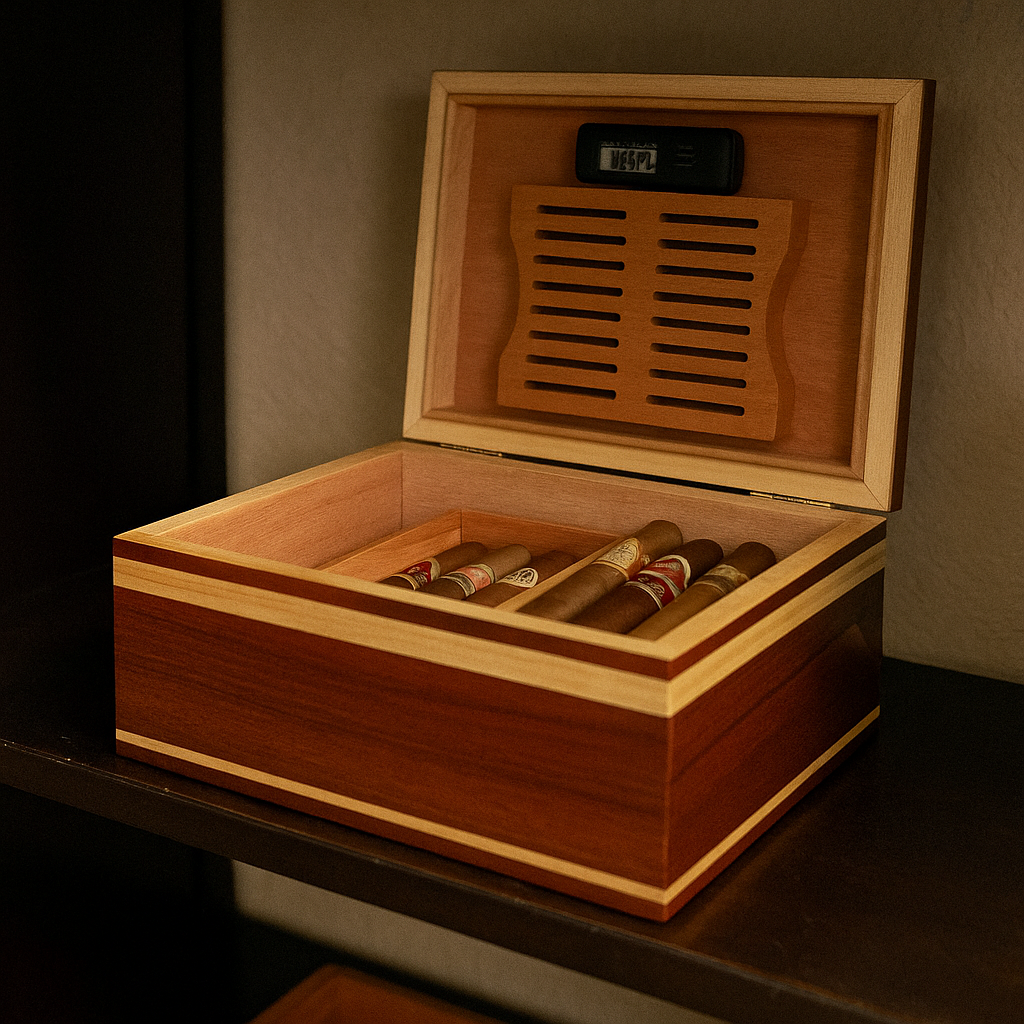 Hand-crafted Hardwood Cigar Box with Spanish Cedar Lining