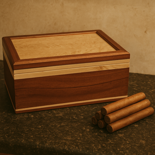 Hand-crafted Hardwood Cigar Box with Spanish Cedar Lining